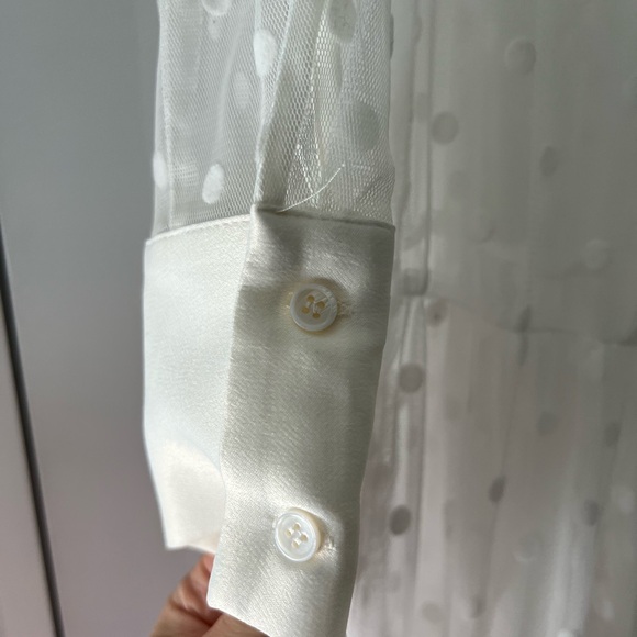 Zara Polka Dot Sheer Tulle Maxi Dress XS - Picture 5 of 6